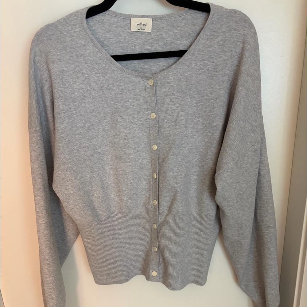 Wilfred Light Gray Button-Up Cardigan